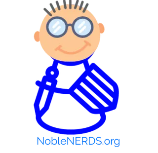 NobleNerds.org logo: a cartoon nerd with round glasses and a pocket protector